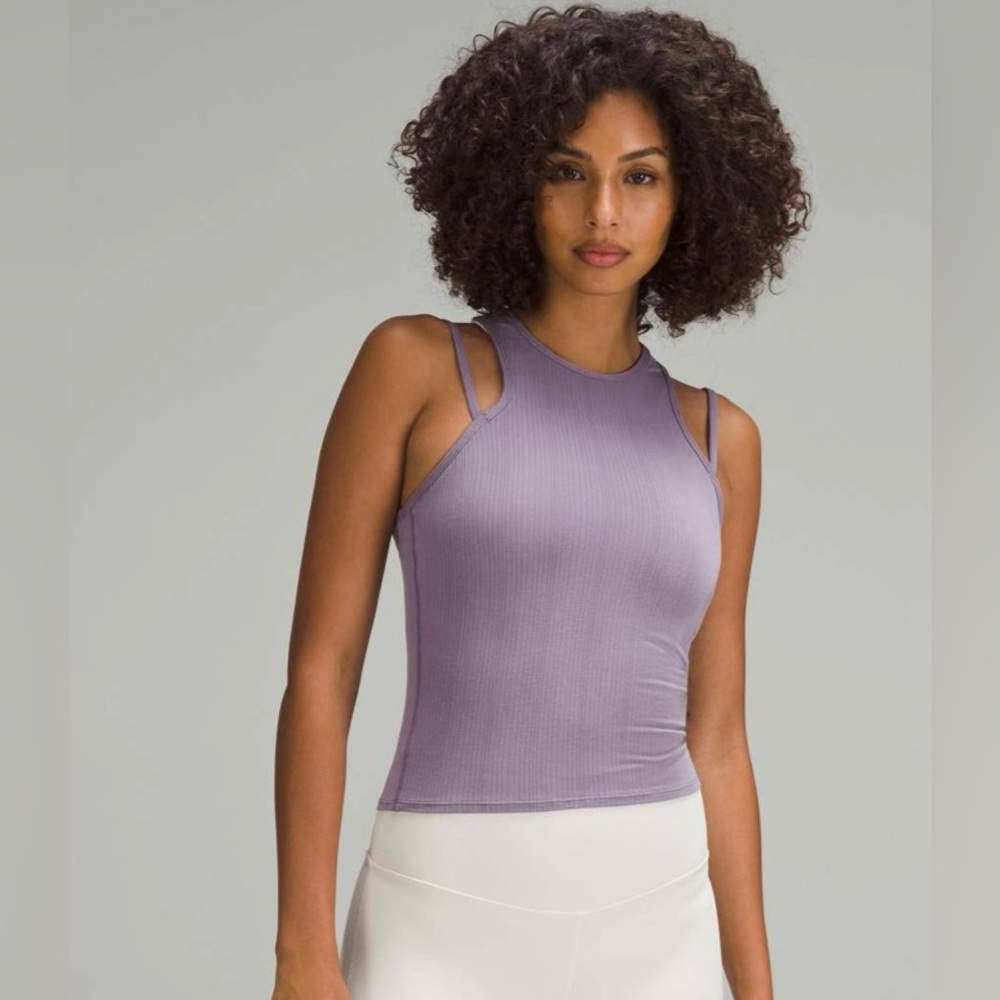 Lululemon Double Strap Yoga Tank size 6 Purple Ash